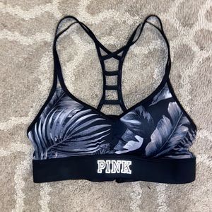 Pink lightly padded sports bra